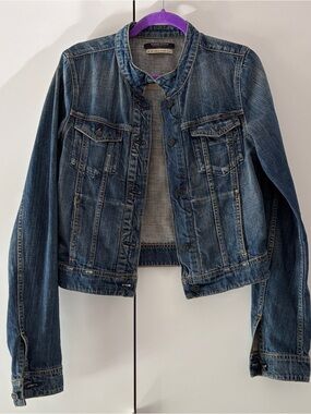 Maison Scotch Denim Collarless Classic Blue Jean Jacket